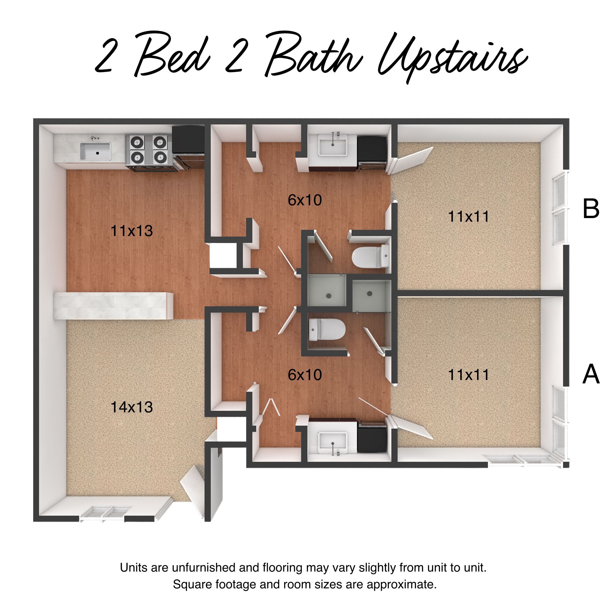 2 Bed 2 Bath