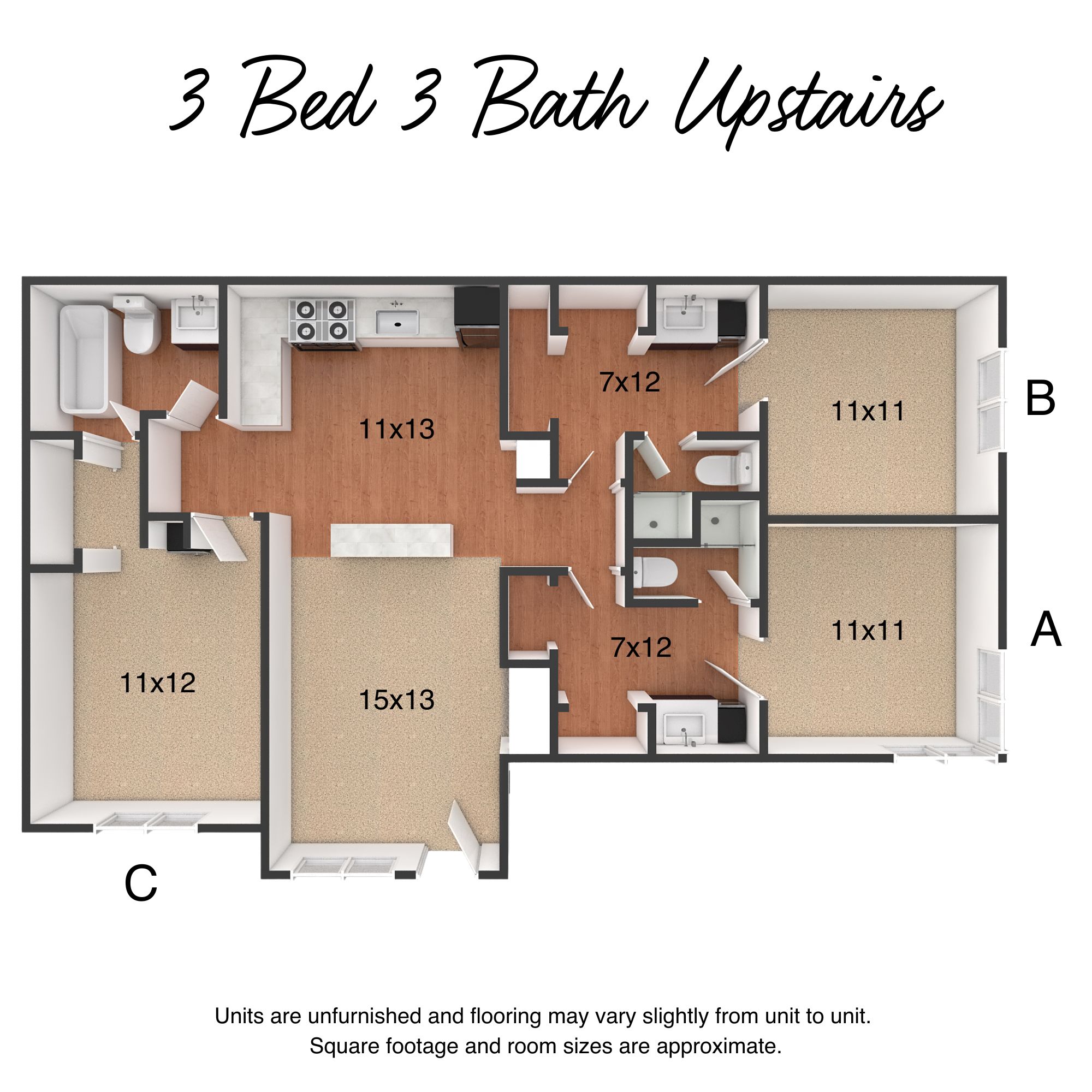 3 Bed 3 Bath