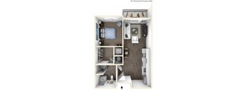 275.1B-A 3D Floor Plan at The George & The Leonard, Atlanta, 30312