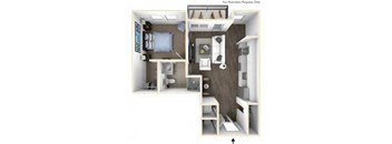 275.1B-B 3D Floor Plan at The George & The Leonard, Atlanta, GA, 30312