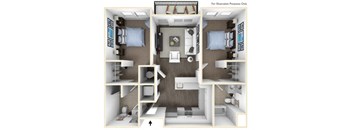 275.2B-A 3D Floor Plan at The George & The Leonard, Atlanta