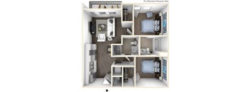 275.2J-B 3D Floor Plan at The George & The Leonard, Atlanta, GA, 30312