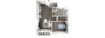275.1E 3D Floor Plan at The George & The Leonard, Atlanta, 30312