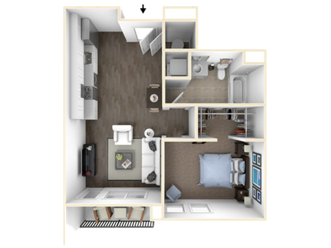 1 bedroom 1 bath A 1 bedroom 1 bath A at Link Apartments® Canvas, Atlanta, GA, 30312