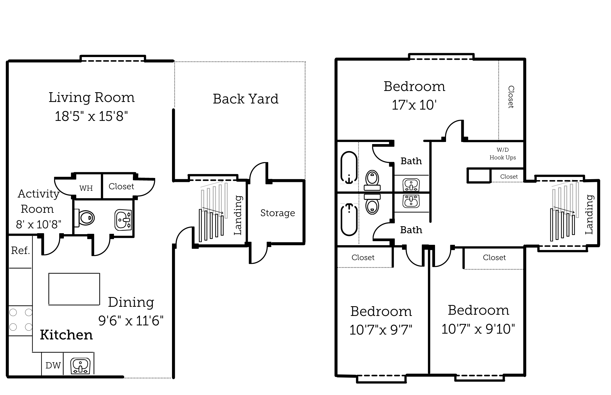 3x2.5 Townhouse Duplex