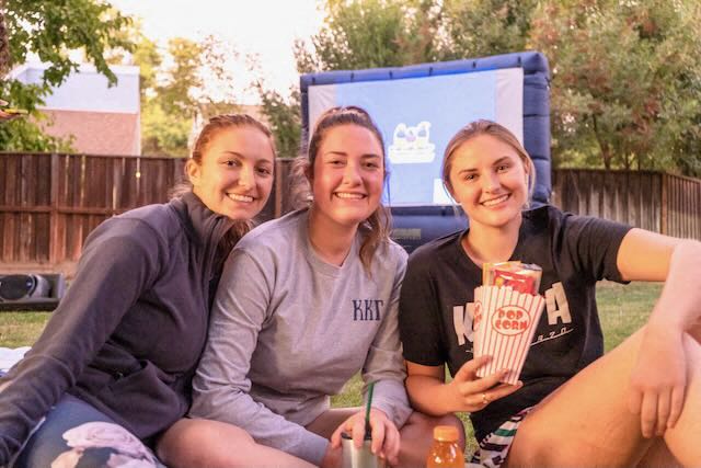 Residents enjoy an event at Casitas.