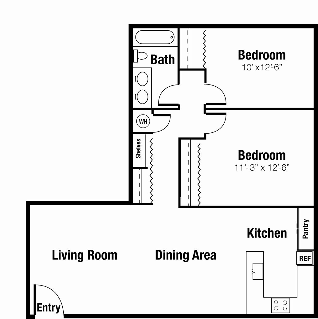 SOLD OUT FOR FALL 2018 - 2x1 Individual Lease Program Floor Plan 2