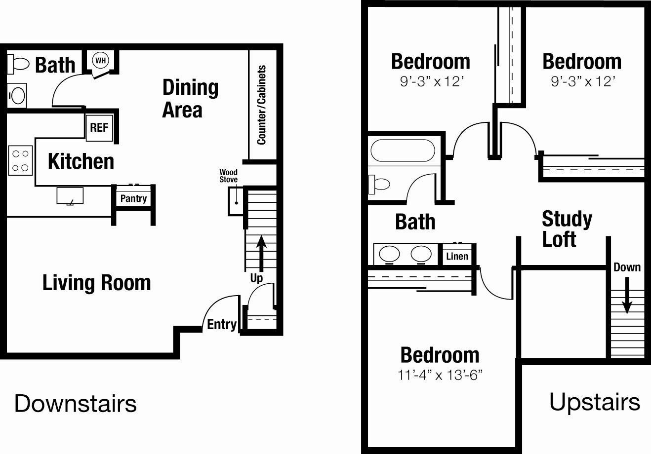 SOLD OUT FOR FALL 2018 - 3x1.5 Townhouse Floor Plan 3