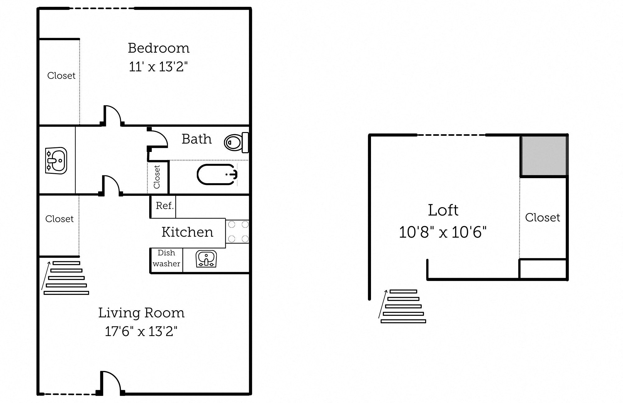 1x1 with Loft - AVAILABLE NOW