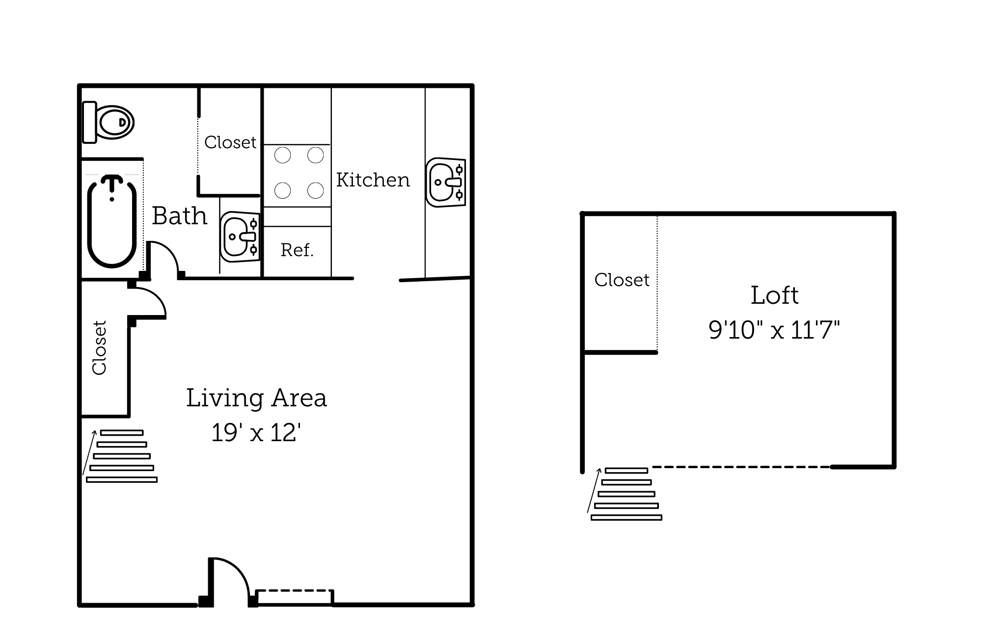 Studio with Loft - 1 LEFT