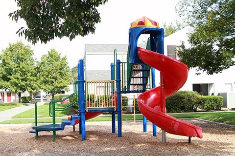 a playground with a slide and a