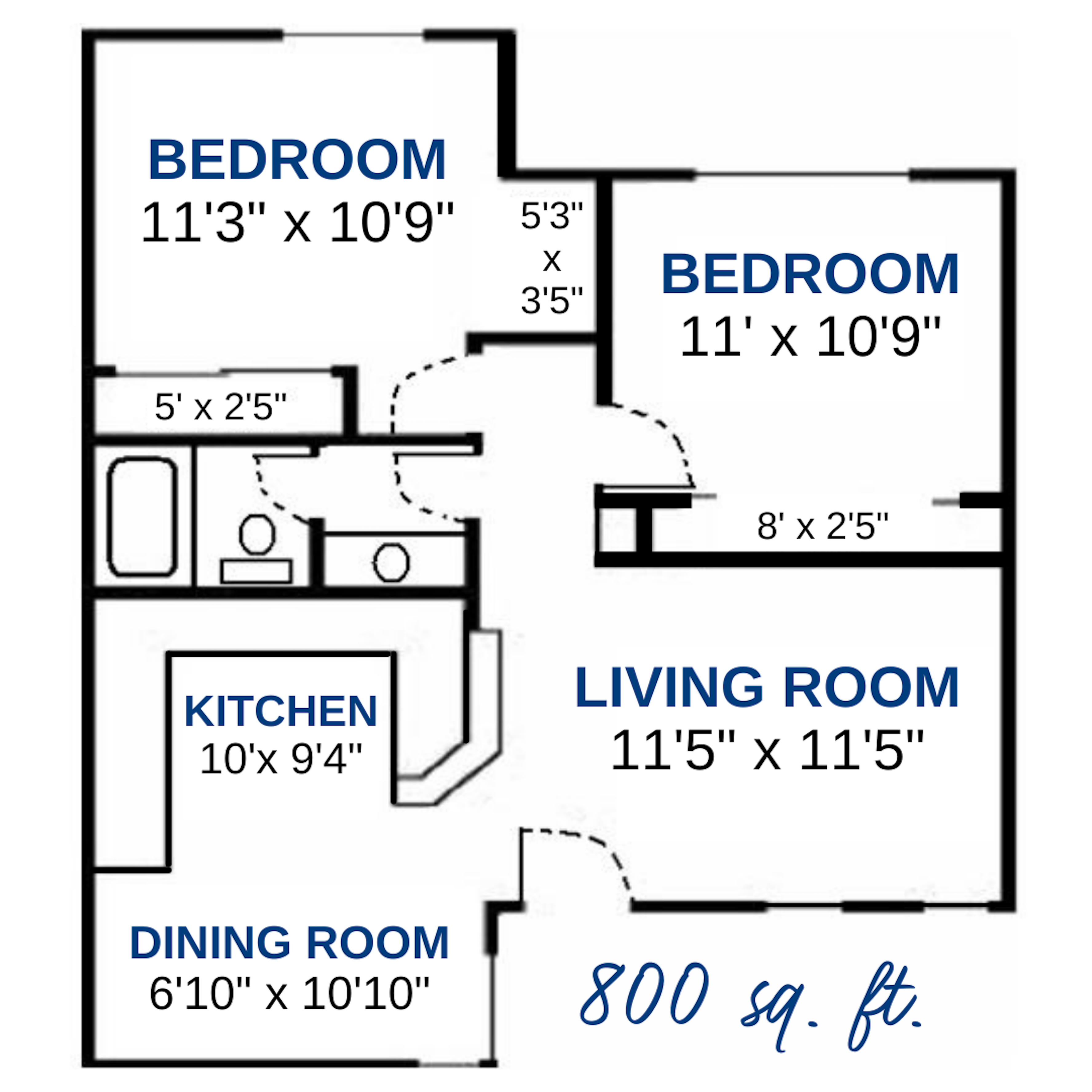 2 Bed 1 Bath