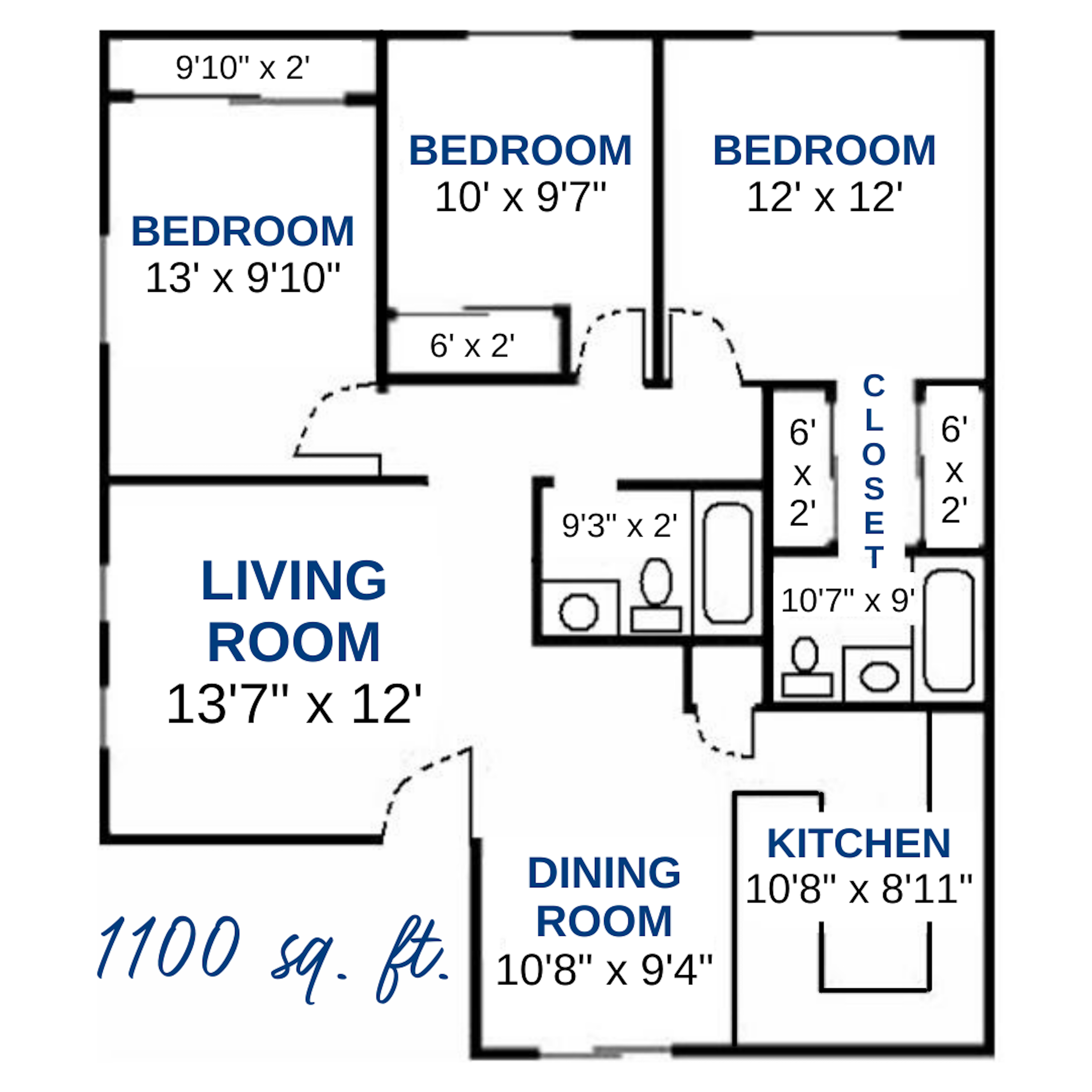 3 Bed 2 Bath - FALL 2027
