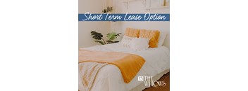 Image of bed with "Short Term Lease Option" overlaid