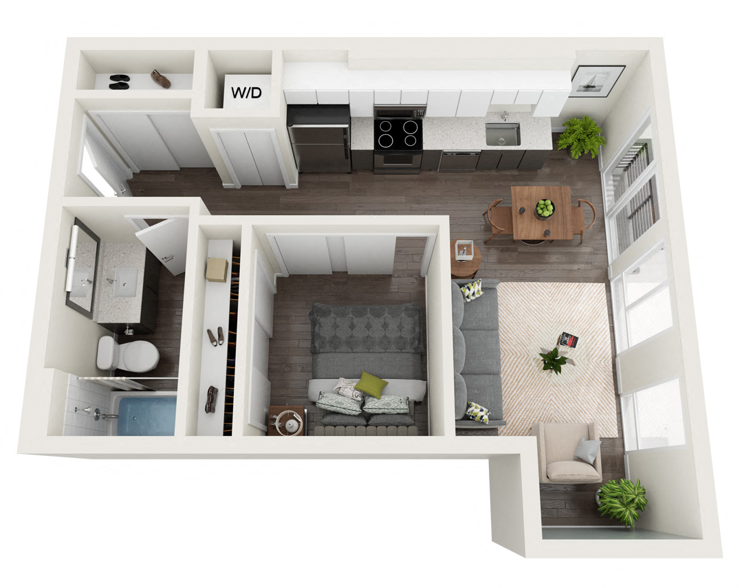 Alt 601 501 401 Floor Plan at The Loop at Green Lake, Seattle, WA