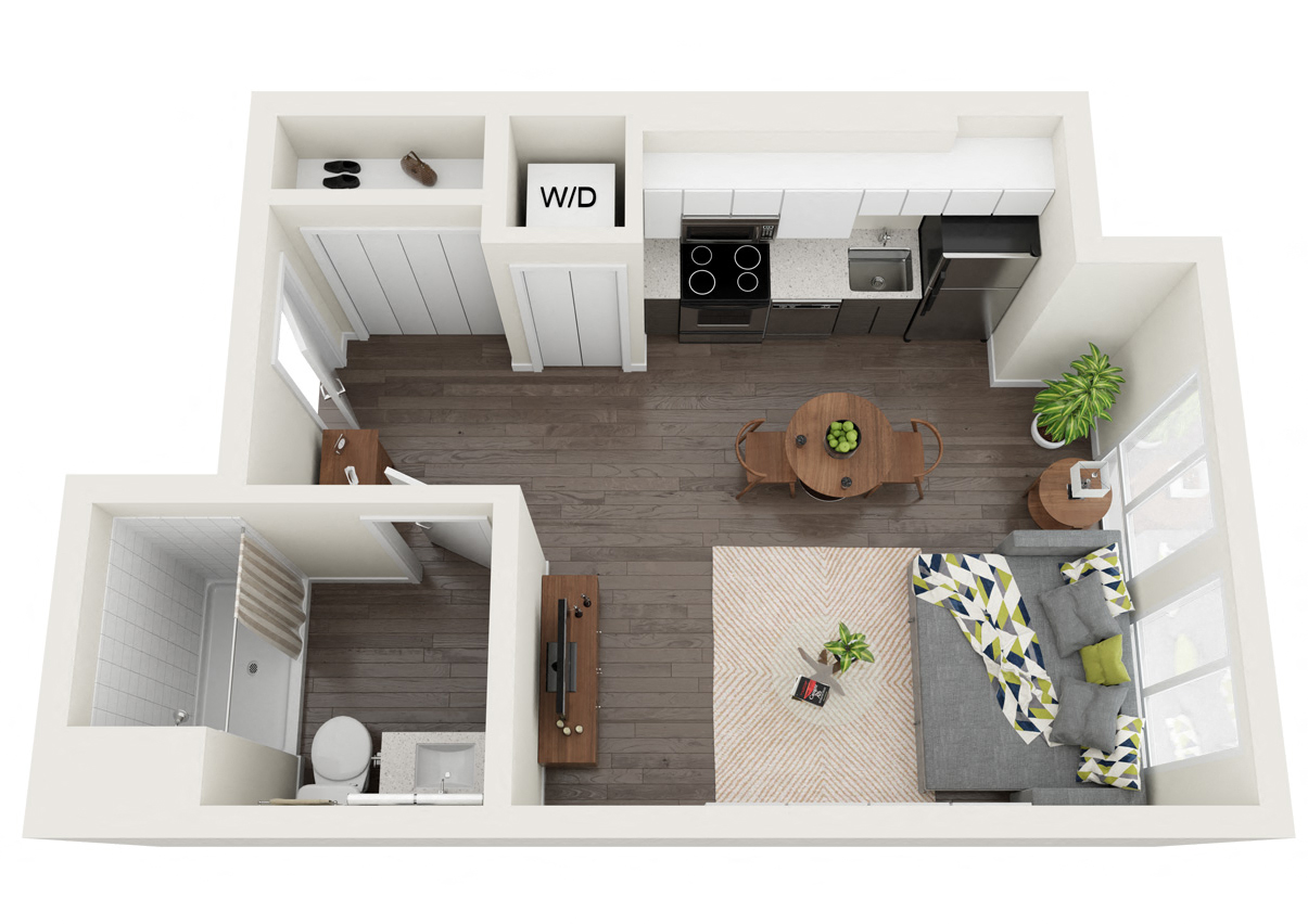 A02 Floor Plan at The Loop at Green Lake, Seattle, WA, 98115