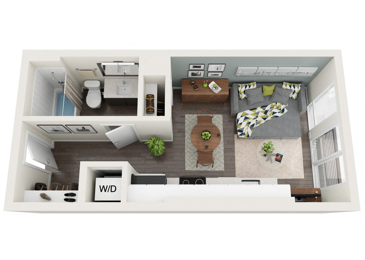 A07 Floor Plan at The Loop at Green Lake, Washington, 98115