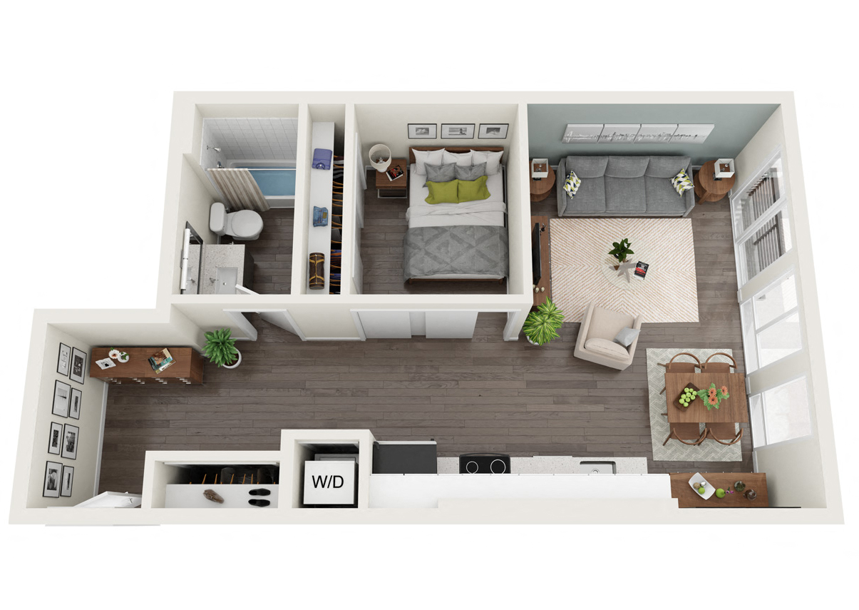 A1 Floor Plan at The Loop at Green Lake, Seattle, Washington