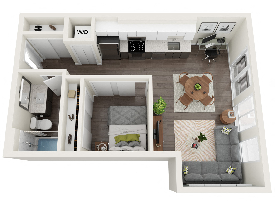 A2 Floor Plan at The Loop at Green Lake, Seattle