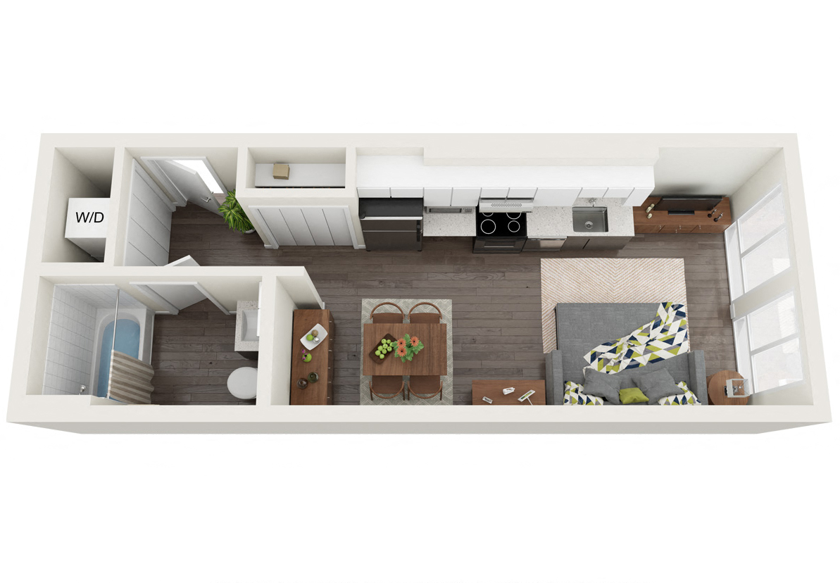 B Floor Plan at The Loop at Green Lake, Washington, 98115