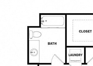 One bedroom floor plan l Celsius Apartments for rent in Lemon Grove, CA