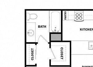 Two bedroom floor plan l Celsius Apartments for rent in Lemon Grove, CA