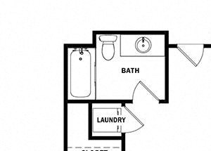 Two bedroom floor plan l Celsius Apartments for rent in Lemon Grove, CA