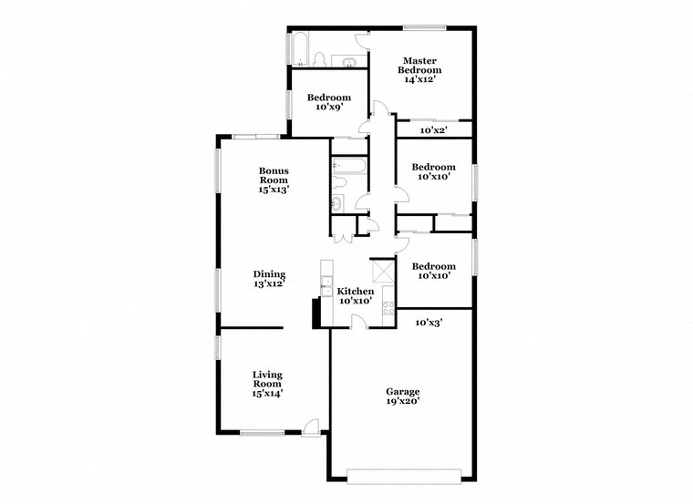 a floor plan of a house with two floors and a garage