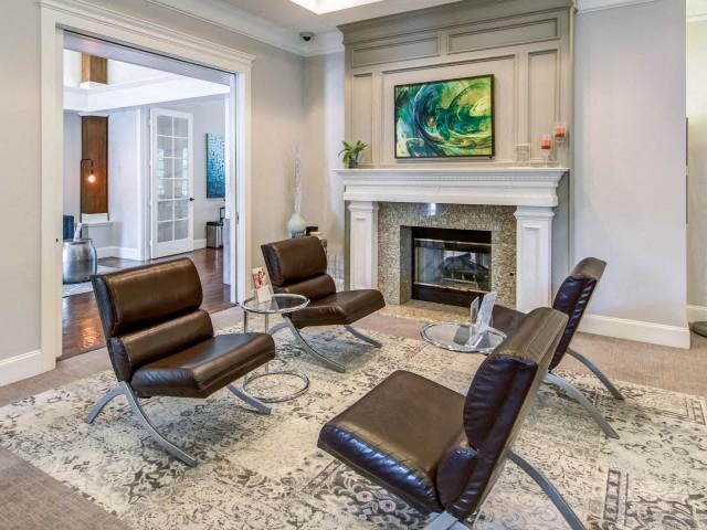 Lobby With Fireplace