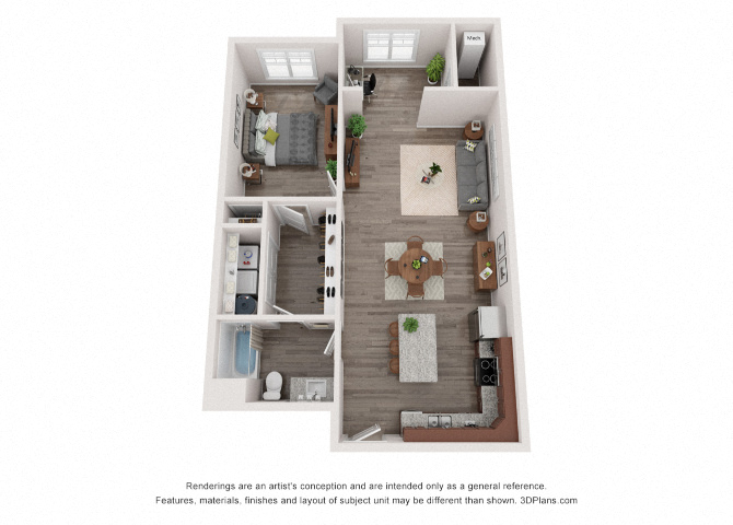 One bedroom at Logans Landing apartments