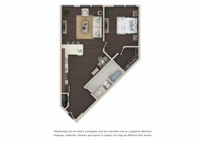 Axis at PTC Floor Plan One Bed