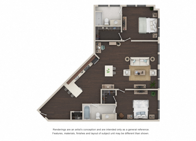 Axis at PTC Floor Plan Two Bed