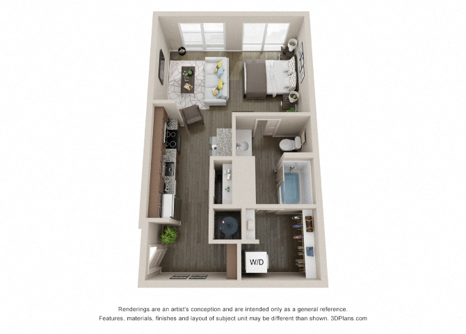 Pluto floor plan at Axis at PTC Apartments