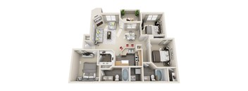 Three Bedroom C1 Floor Plan at Village at Desert Lakes, Las Vegas, 89117