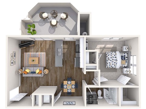 Gem Renovated 3D Floor Plan at Biscayne Bay Apartments, Chandler, Arizona