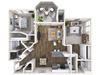 Coral Renovated 3D Floor Plan Coral Renovated 3D Floor Plan at Biscayne Bay Apartments, Arizona