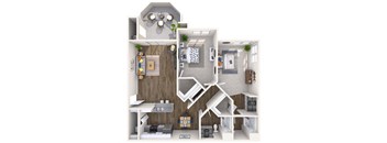 Diamond Renovated 3D Floor Plan at Biscayne Bay Apartments, Arizona, 85225