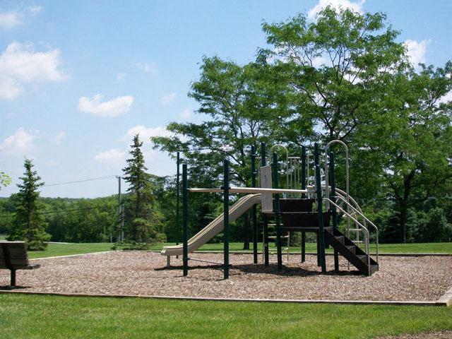 a playground with a slide and a