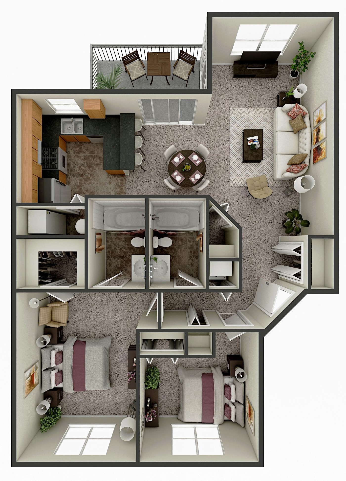 Skyridge Club Apartments- Two Bedroom Apartment in Crystal Lake, IL