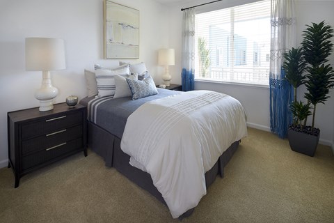 Bedroom with large window