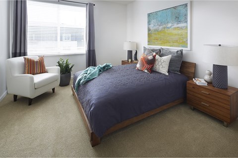 Bedroom with large window