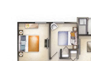 2 Bedroom 1.5 Bath Floor plan 2 Bedroom 1.5 Bath Floor plan at Brookland Ridge Apartments, DC