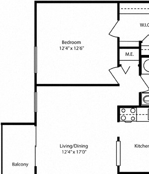 1 Bedroom with Balcony/Patio-Pentacle