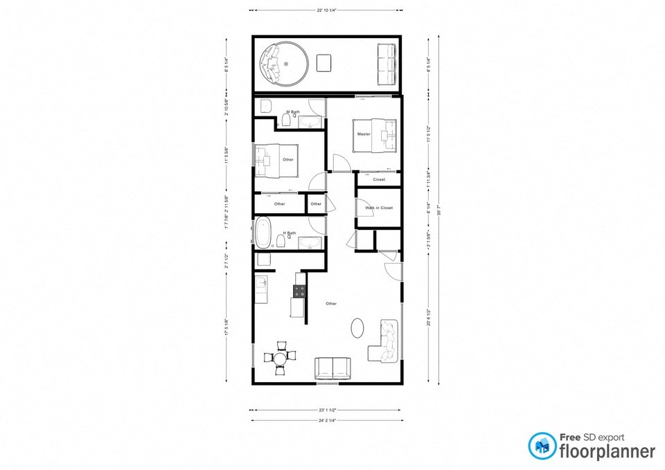 floor plan of the first level of the house