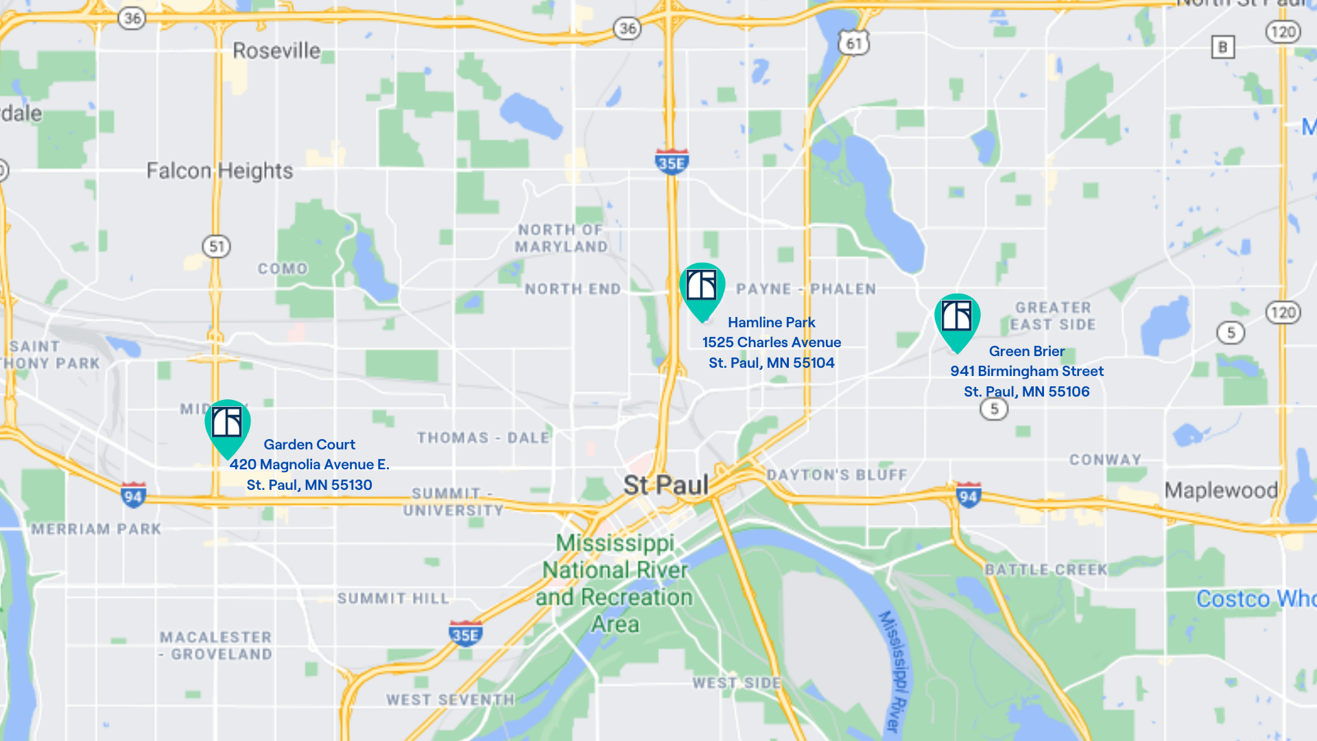 a screenshot of a map with a marker on it showing the location of spokane