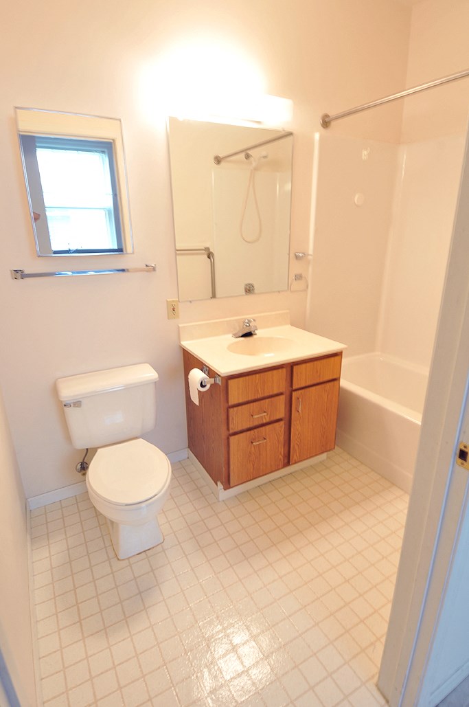 a bathroom with a toilet and a sink and a bath tub