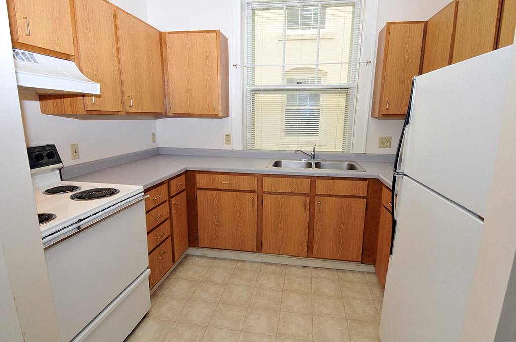 An alternative photo of an apartment kitchen at The Androy Apartments