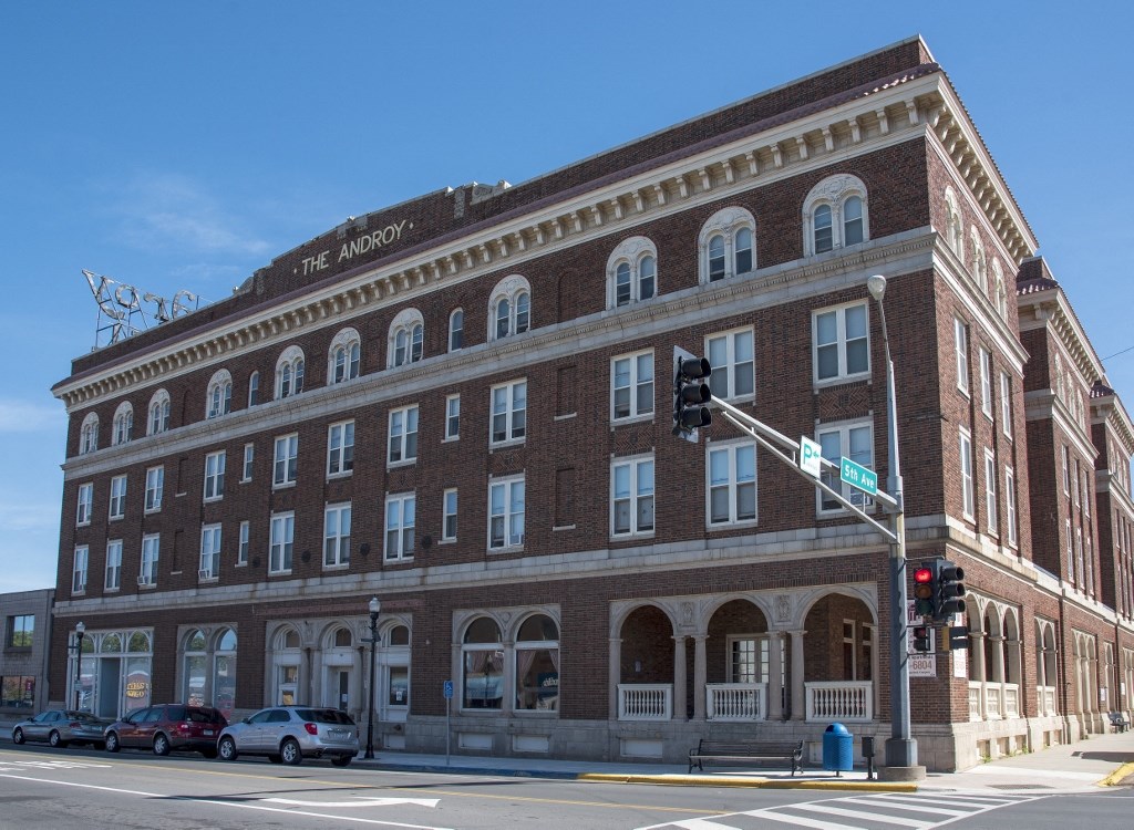 A photo of the north side  of The Androy Apartments in Hibbing, MN.