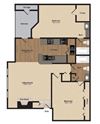 2 bedroom 2 bath Floor Plan 2 bedroom 2 bath Floor Plan at Park Laureate in Jeffersontown, Louisville, KY 40220