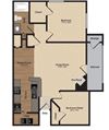 2 Bedroom 1 Bathroom Floor Plan 2 Bedroom 1 Bathroom Floor Plan at Park Laureate in Jeffersontown, Louisville, KY 40220